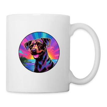 Patterdale Terrier Dog Breed Colorful Cartoon Wate - Mug - white - Right