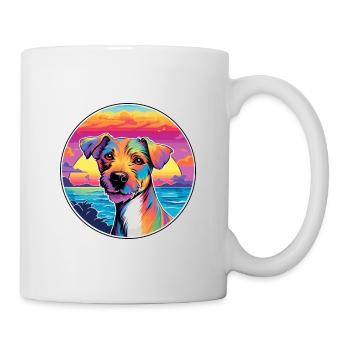 Plummer Terrier Hund Rasse Bunte Karikatur Waterco - Tasse - Weiß - Rechts