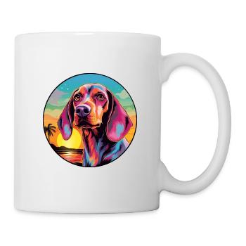 Chien de chasse polonais race de chien de bande dessinée colorée Wa - Mug blanc - blanc - Droite