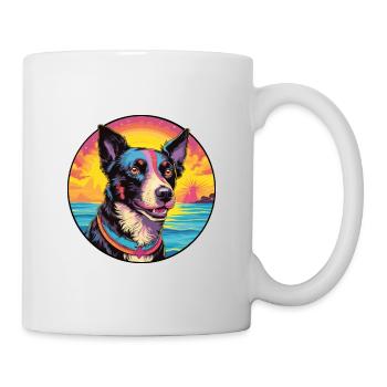 Portuguese Cattle Dog Breed Colorful Cartoon Water - Mug - white - Right