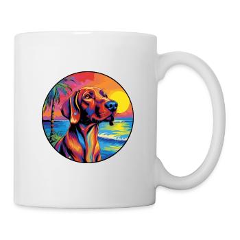 Redbone Coonhound Race De Chien Coloré Cartoon Eau - Mug blanc - blanc - Droite