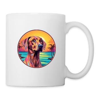 Rhodesian Ridgeback Hunderasse Bunte Karikatur Wat - Tasse - Weiß - Rechts