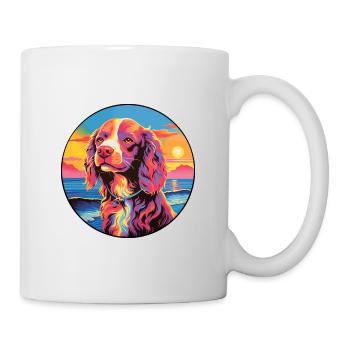 Pont Audemer Épagneul Chien Race Coloré Cartoon Wa - Mug blanc - blanc - Droite