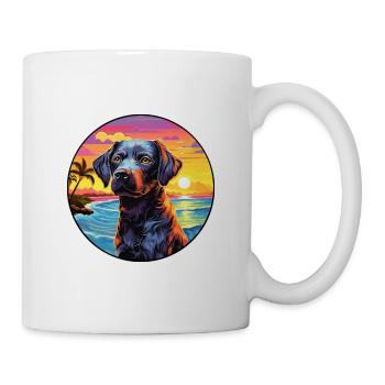 Portuguese Watchdog Dog Breed Colorful Cartoon Wat - Mug - white - Right