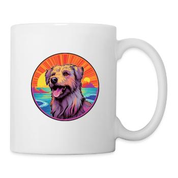 Chien de berger des Pyrénées race de chien coloré dessin animé eau - Mug blanc - blanc - Droite