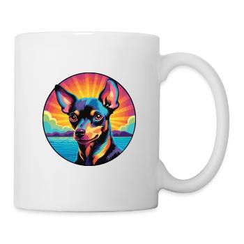 Russe Toy Terrier Chien Race Coloré Cartoon Wat - Mug blanc - blanc - Droite