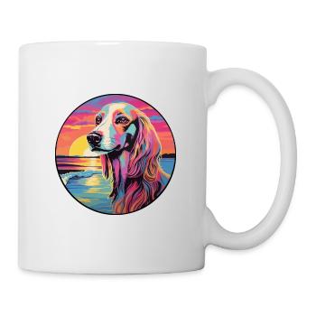 Saluki Dog Breed Colorful Cartoon Watercolor - Mug - white - Right