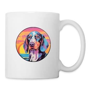 Russe Arlequin Hound Chien Race Coloré Dessin Animé - Mug blanc - blanc - Droite