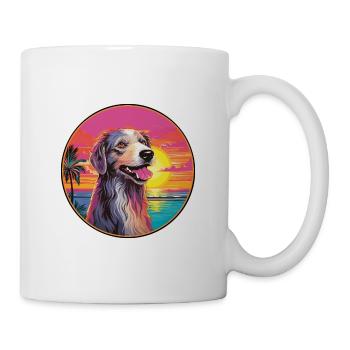 Chien de chasse russe race coloré dessin animé eau - Mug blanc - blanc - Droite