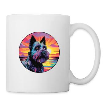 Scottish Terrier Dog Breed Colorful Cartoon Waterc - Mug - white - Right