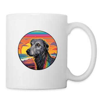 Scottish Deerhound Dog Breed Colorful Cartoon Wate - Mug - white - Right