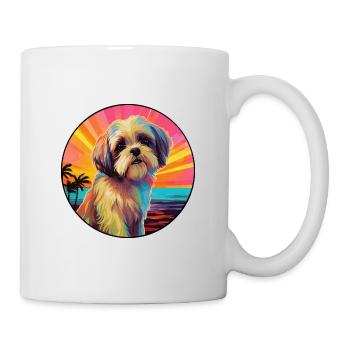Shih Tzu Dog Breed Colorful Cartoon Watercolor - Mug - white - Right