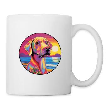 Sloughi Hunderasse buntes Karikatur-Aquarell - Tasse - Weiß - Rechts