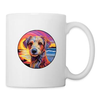 Taigan Kyrgyz Taighany Dog Breed Colorful Cartoon - Mug - white - Right