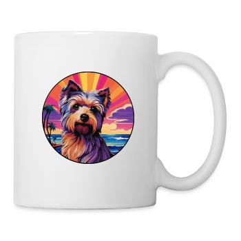 Silky Terrier Race De Chien Coloré Cartoon Watercolo - Mug blanc - blanc - Droite