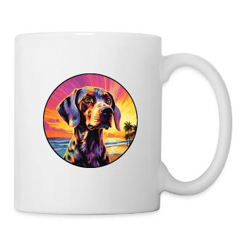 Smand Hund Rasse Bunte Karikatur Watercolo - Tasse - Weiß - Rechts