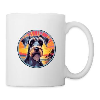 Standard Schnauzer Dog Breed Colorful Cartoon Wate - Mug - white - Right