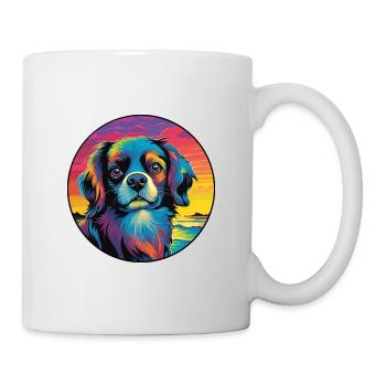 Épagneul tibétain race de chien coloré dessin animé Waterco - Mug blanc - blanc - Droite