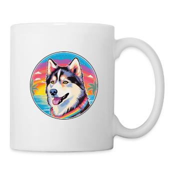 Seppala Siberian Sleddog Dog Breed Colorful Cartoo - Mug - white - Right