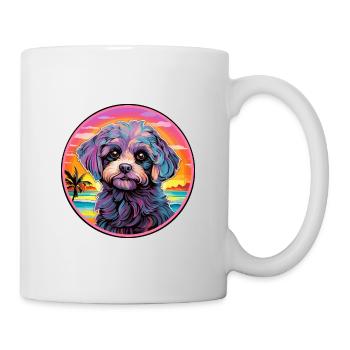 Shih Poo Hunderasse Buntes Karikatur-Aquarell - Tasse - Weiß - Rechts