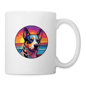 St. Miguel Cattle Dog Rasse Bunte Karikatur Wasserc - Tasse - Weiß - Rechts