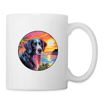 Stabyhoun chien race coloré dessin animé aquarelle - Mug blanc - blanc - Droite