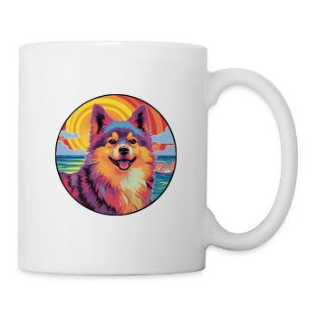 Schwedische lappländische Hunderasse bunte Karikatur Wasserc - Tasse - Weiß - Rechts