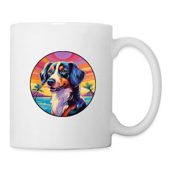 Taigan Dog Breed Colorful Cartoon Watercolor - Mug - white - Right