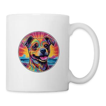 Teddy Roosevelt Terrier Hunderasse Bunte Karikatur - Tasse - Weiß - Rechts