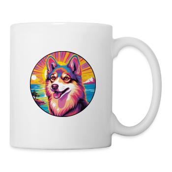 Westsibirische Laika-Hunderasse Bunte Karikatur Wat - Tasse - Weiß - Rechts