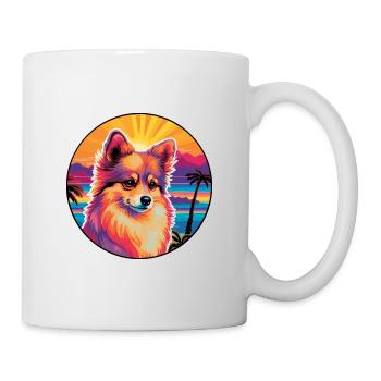 Toy German Spitz Dog Breed Colorful Cartoon Waterc - Mug - white - Right