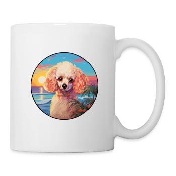 Toy Poodle Dog Breed Colorful Cartoon Watercolor - Mug - white - Right