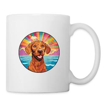 Vizsla à poil dur race de chien coloré dessin animé eau - Mug blanc - blanc - Droite