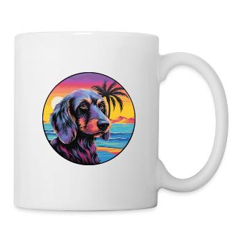 Wirehaired Dachshund Dog Breed Colorful Cartoon Wa - Mug - white - Right
