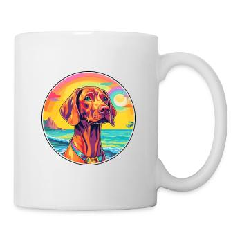 Vizsla chien race coloré dessin animé aquarelle - Mug blanc - blanc - Droite