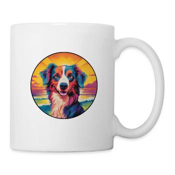 Volpino Italiano Hunderasse Bunte Karikatur Wasserc - Tasse - Weiß - Rechts