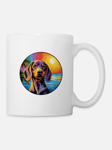 Westfälische Dachsbracke Hunderasse Bunte Karikatur - Tasse - Weiß