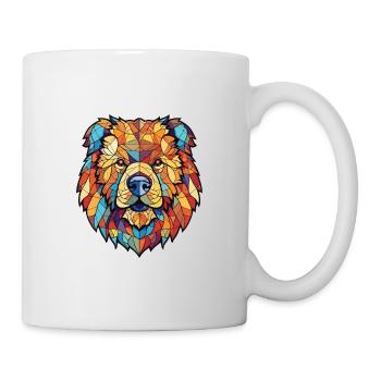 Chow Chow Hunderasse Aquarellglas Illustration - Tasse - Weiß - Rechts