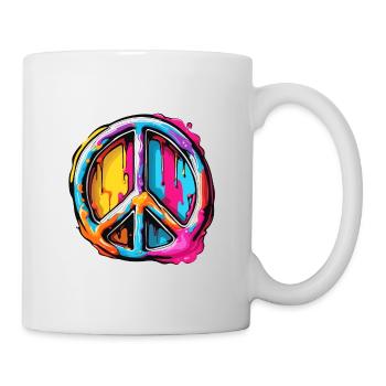 Love Peace and Harmonie / Hippie / Freiheit - Tasse - Weiß - Rechts