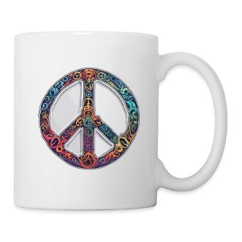 Love Peace and Harmonie / Hippie / Freiheit - Tasse - Weiß - Rechts