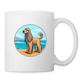 Lévrier afghan chien race Cartoon Kawaii Clipart chien - Mug blanc - blanc - Droite