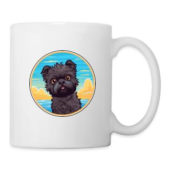 Affenpinscher Dog Breed Cartoon Kawaii Clipart Dog - Mug - white - Right