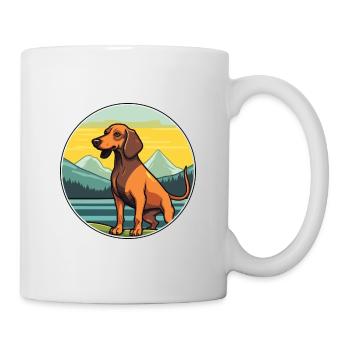 Alpine Dachsbracke Dog Breed Cartoon Kawaii Dog - Mug - white - Right