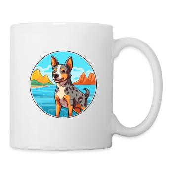 Australian Cattle Dog Breed Cartoon Kawaii Clipart - Mug - white - Right