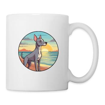 American Hairless Terrier Chien Race Dessin Animé Pet - Mug blanc - blanc - Droite
