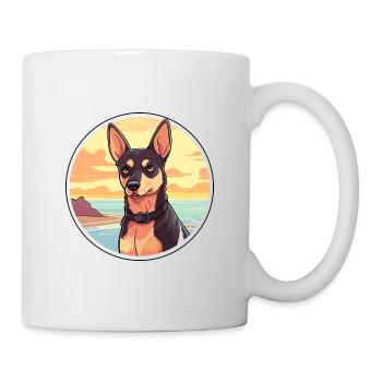 Australian Kelpie Dog Breed Cartoon Kawaii Clipart - Mug - white - Right