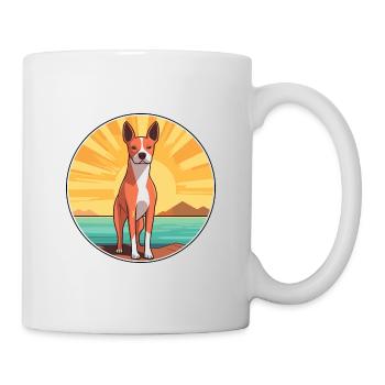 Basenji Dog Breed Cartoon Kawaii Clipart Dog Pet - Mug - white - Right