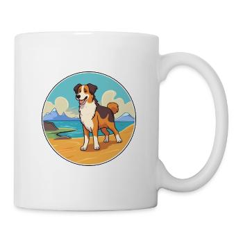 Basque Shepherd Dog Breed Cartoon Kawaii Clipart - Mug - white - Right