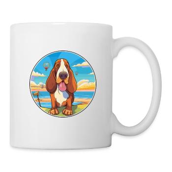 Basset Artesien Normand Dog Breed Cartoon Kawaii - Mug - white - Right