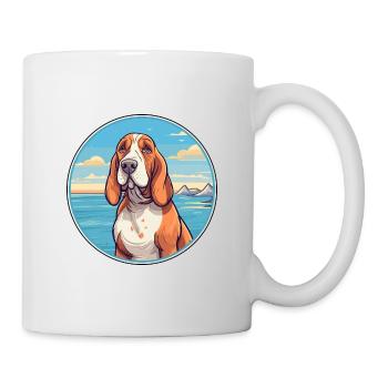Basset Bleu De Gascogne Dog Breed Cartoon Kawaii - Mug - white - Right
